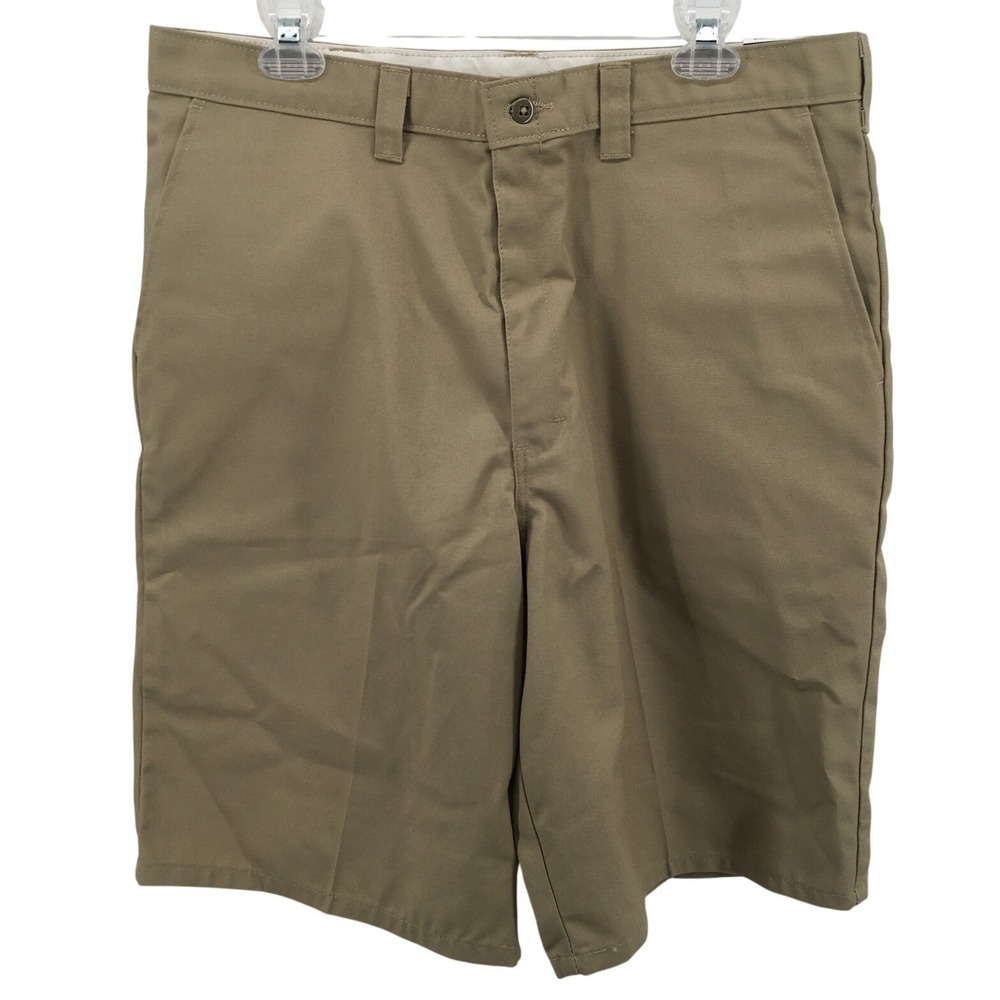 Dickies Shorts Mens 36 Khaki Tan Flat Front Loose Fit Durable Work Casual
